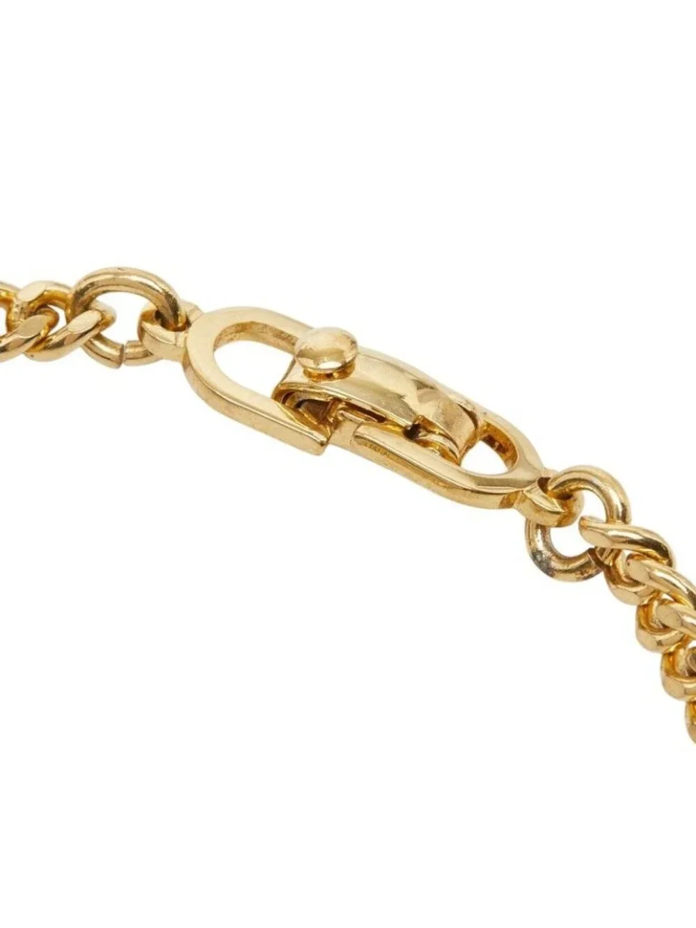 Dior CD Logo Chain Bracelet Gold Plated Rhinestone